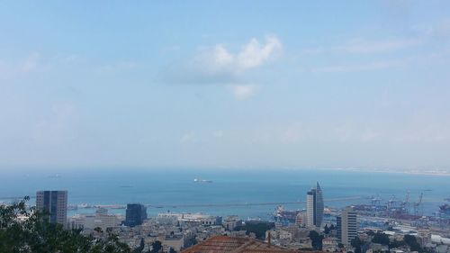 Cityscape against clear sky