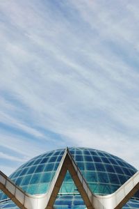 Low angle view of modern building against sky