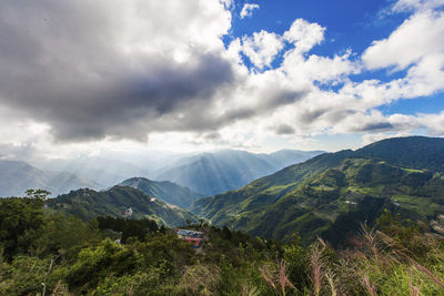 Scenic view of mountains against sky