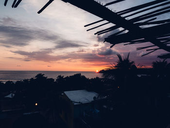 Scenic view of sea at sunset