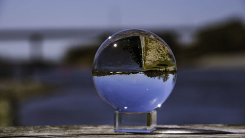 Close-up of water against sky