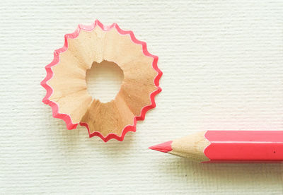 Close-up of heart shape on table