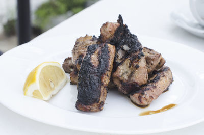 Close-up of food in plate