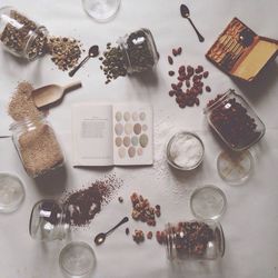 Full frame shot of objects on table