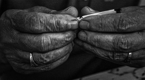 Close-up of woman hands