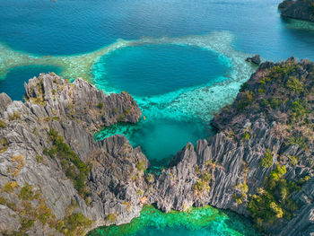 High angle view of beach