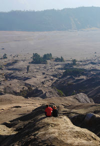 High angle view of rocks on land