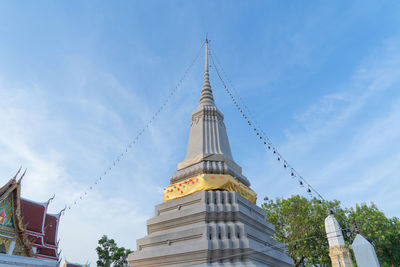 Low angle view of temple building against sky