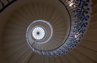 Directly below shot of spiral staircase