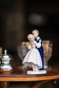 Close-up of figurine on table