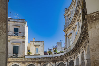 Low angle view of historic building against clear sky