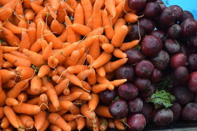 Full frame shot of pumpkins for sale at market stall