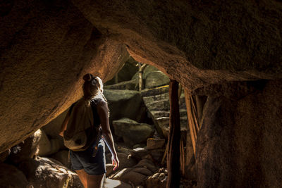 Woman in cave