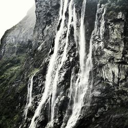 Low angle view of waterfall