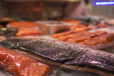 Close-up of fish for sale in market