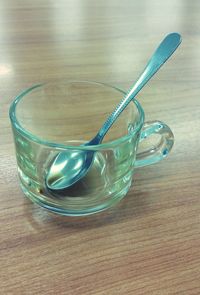 Close-up of water on table