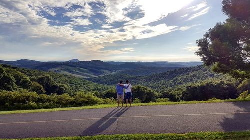 Brothers having some bro time by valleys of blue ridge parkway