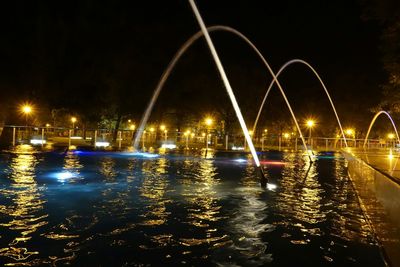 View of illuminated city at night