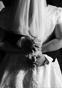 Close-up of couple holding hands