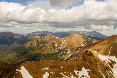 Scenic view of mountains against sky