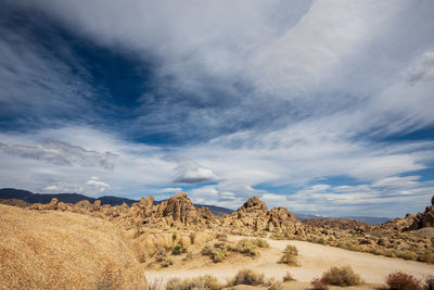 Panoramic view of desert against sky