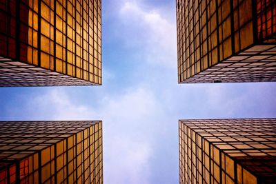 Low angle view of modern building against sky
