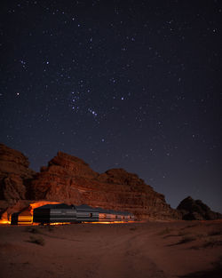 Night in the desert under the stars