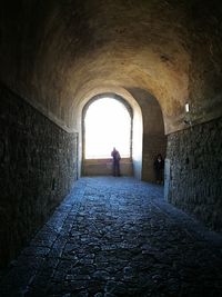 Corridor in tunnel