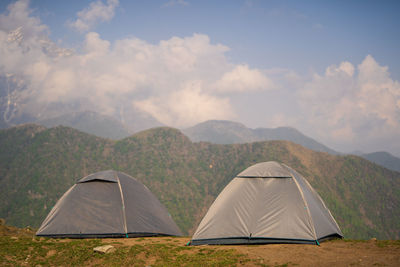 Tent against sky