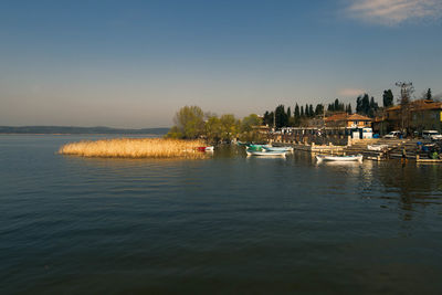 Boats in calm sea