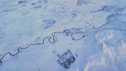 Full frame shot of snow covered land