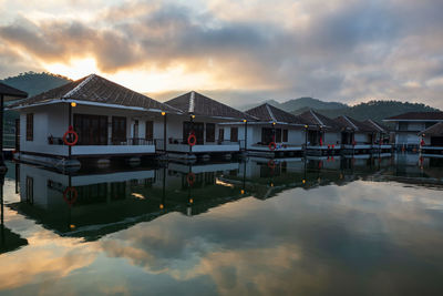 Reflection of building in lake