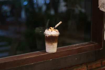 Close-up of drink on table