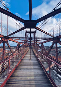 View of suspension bridge against sky