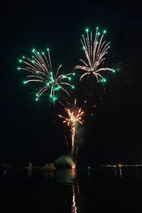 Firework display at night