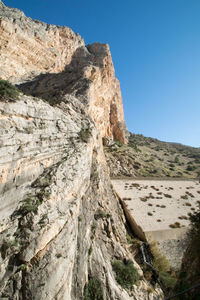 Scenic view of mountains against clear sky