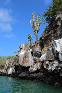 Rock formations against blue sky