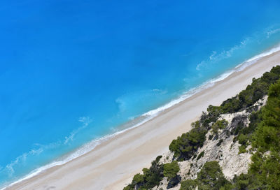 High angle view of beach