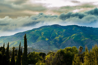 Scenic view of mountains against sky