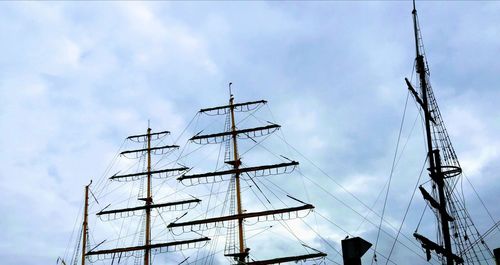 Low angle view of sailboat against sky