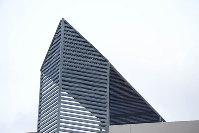 Low angle view of modern building against clear sky