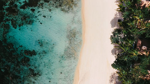 High angle view of beach