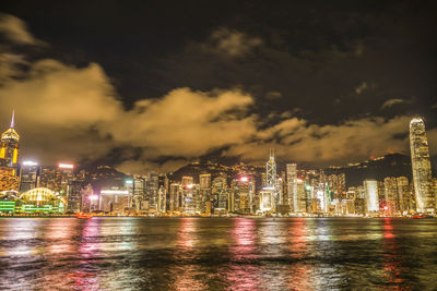 Illuminated city at night