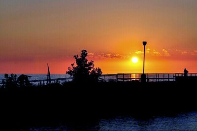 Scenic view of sea at sunset