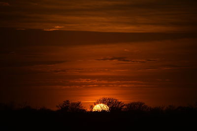 Scenic view of dramatic sky during sunset