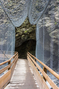 Footbridge over footpath