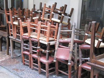Chairs in stadium