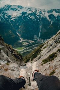 Low section of person on mountain