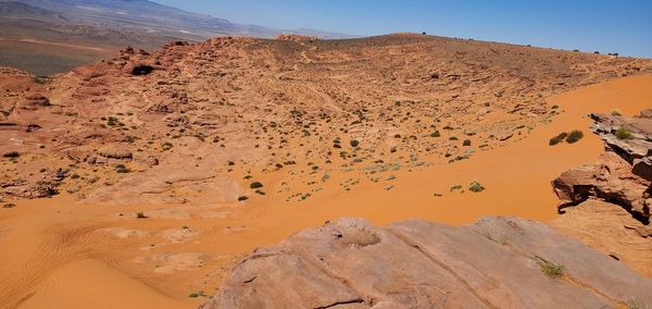 Scenic view of desert against sky