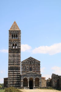 Low angle view of old church against sky